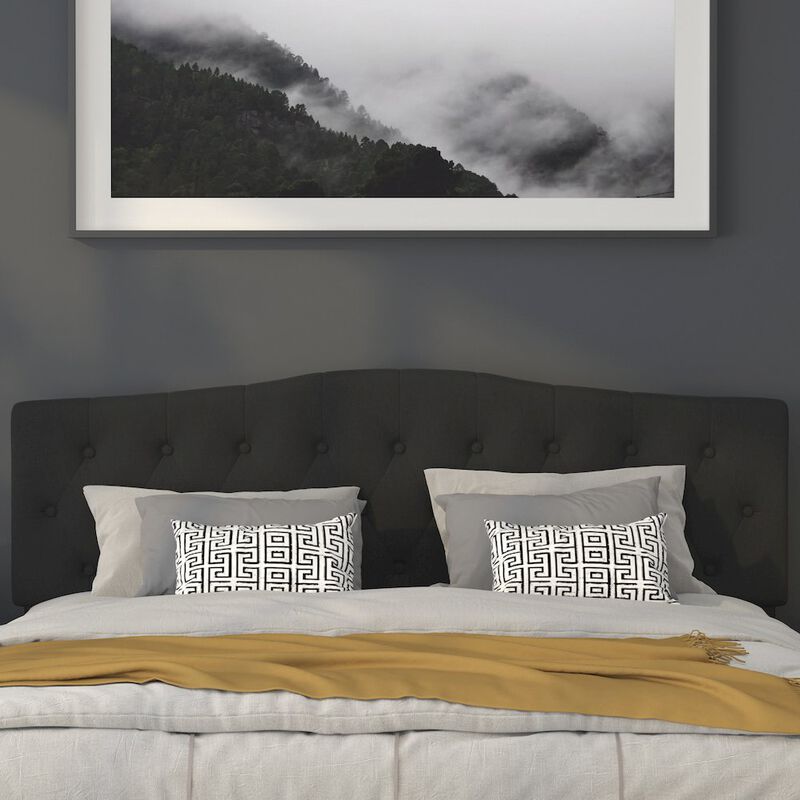 Flash Furniture Tufted Upholstered King Size Headboard in Black Fabric image number 5