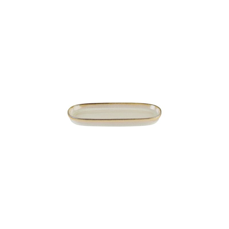Sand 8.5" x 4" x h:0.75" Oval Beige Porcelain Platter