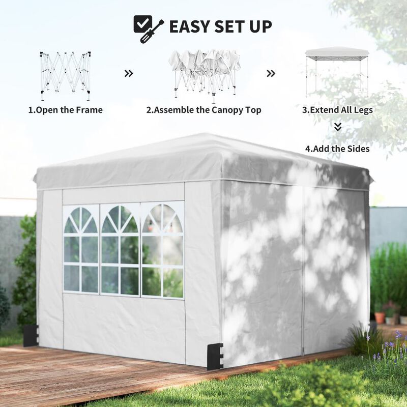 Hivvago 10x10 Pop Up Canopy Tent with Sidewalls image number 3