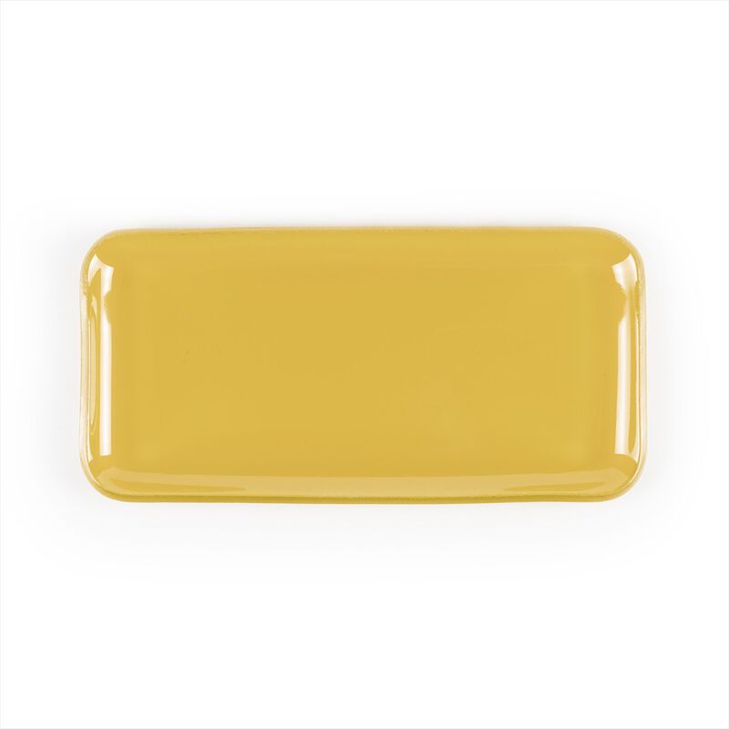 Glass Dinnerware 12.25" x 6" x h:1" Rectangular Turmeric Glass Platter