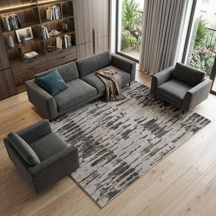 HomeRoots Abstract Power Loom Area Rug