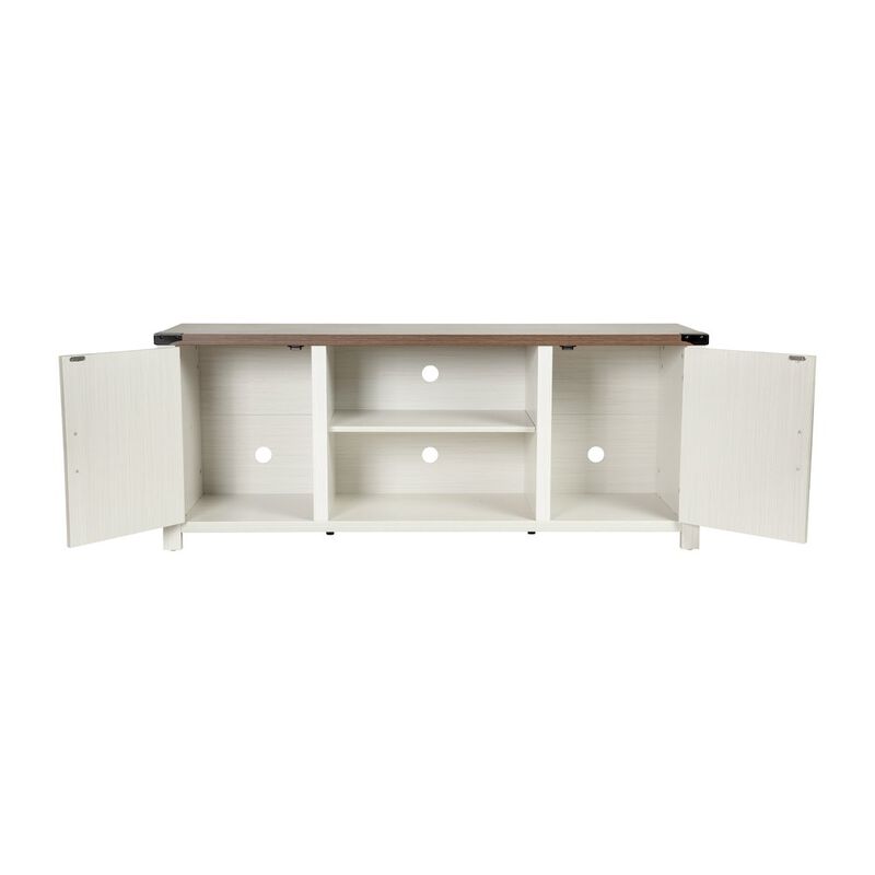 Flash Furniture Farmhouse Barn Door TV Stand in White for TV's up to 65 ines - 59 image number 3
