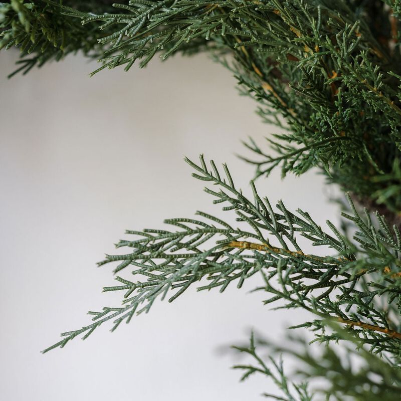 30" Faux Evergreen Cedar Wreath image number 3