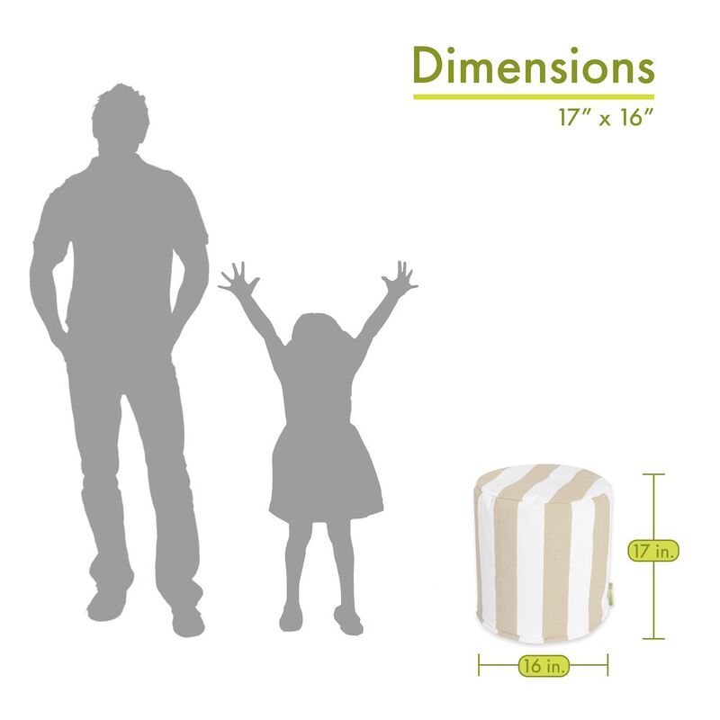 Majestic Home Goods Pouf Vertical Stripe Sand