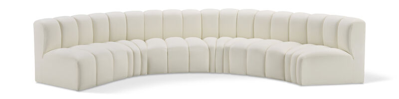 Meridian Furniture Arc Cream Vegan Leather Modular Sofa image number 0