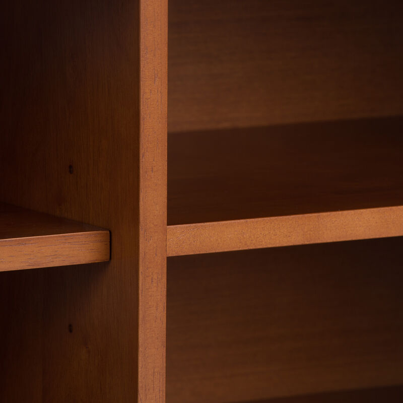 Draper SOLID HARDWOOD 60 inch Wide Mid Century Modern TV Media Stand in Teak Brown For TVs up to 65 inches