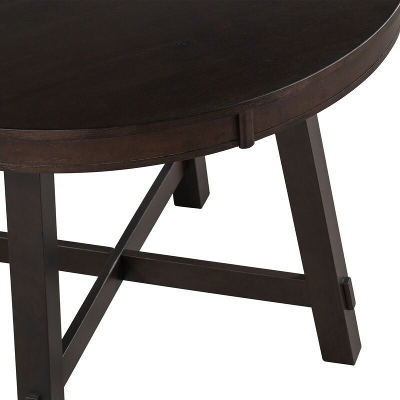 Merax Farmhouse Round Extendable Dining Table