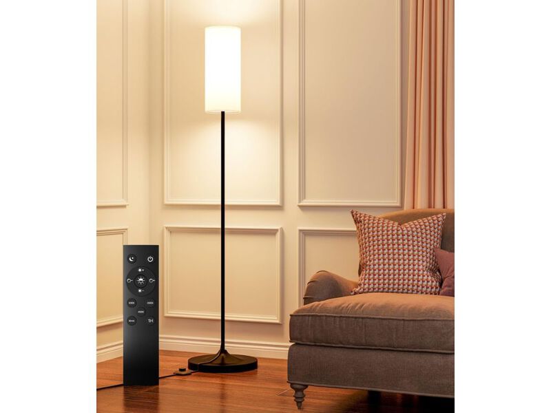Dimmable Floor Lamp 12W LED Remote Foot Switch Color Temperature Black image number 1