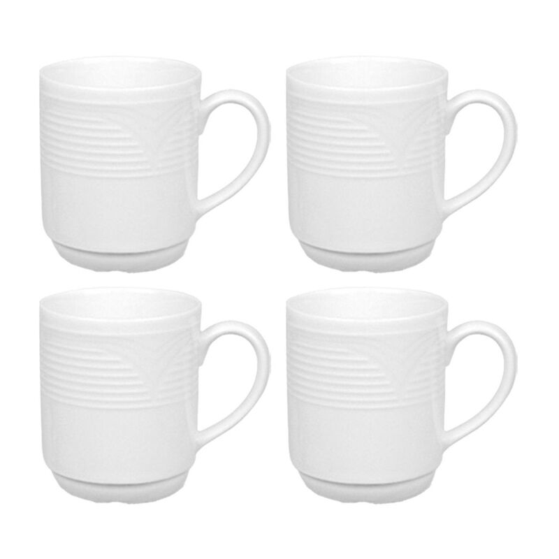 Saturn dia.3" h:3.5" 10 oz. Round White Porcelain Mug (Set of 4) image number 0