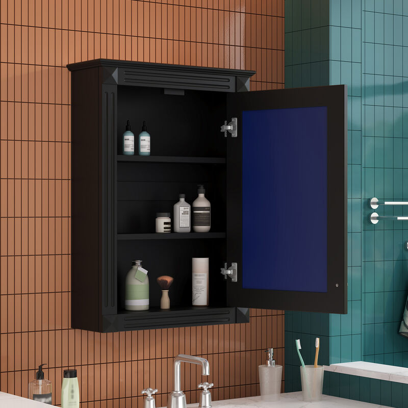 ELEMENT ACE 20 Inch Wall Mounted Bathroom Storage Cabinet with Mirror and Adjustable Shelves - Modern Space Saving Medicine Cabinet image number 4