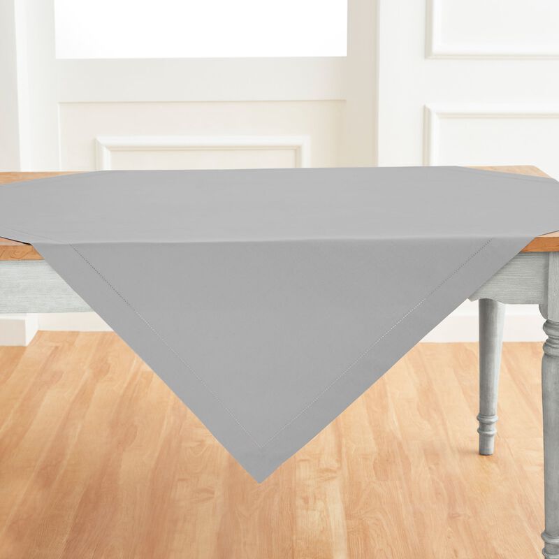 Cotton Linen Table Throw - Cotton Linen Hemstitch image number 3
