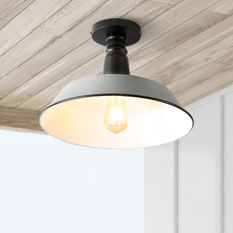 Camila Classic Industrial Indoor/Outdoor Iron LED Semi Flush Mount