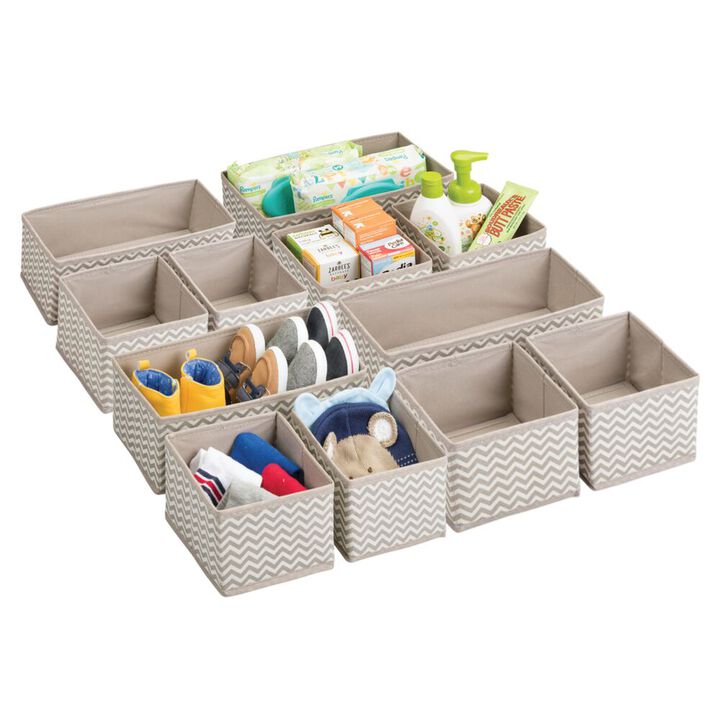 mDesign Fabric Baby Nursery Organizers, Set of 3, 2 Pack
