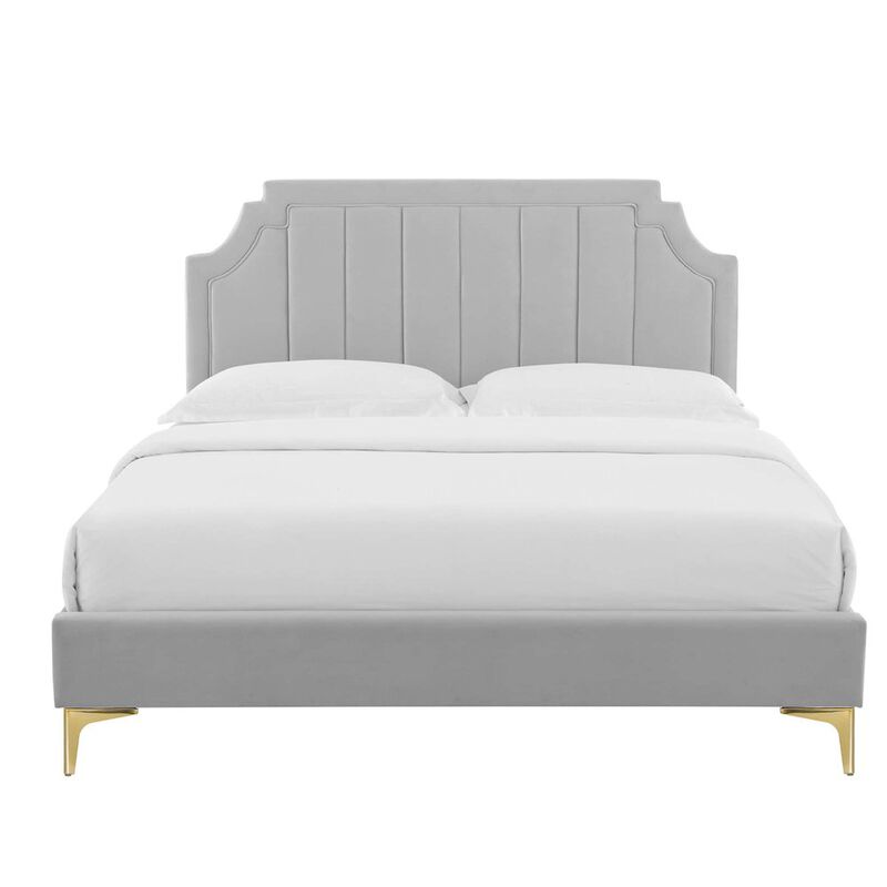 Sienna Performance Velvet Full Platform Bed image number 4