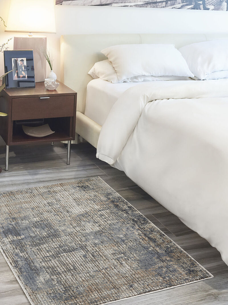 Quarry QUA02 Blue/Beige 3' x 5' Rug