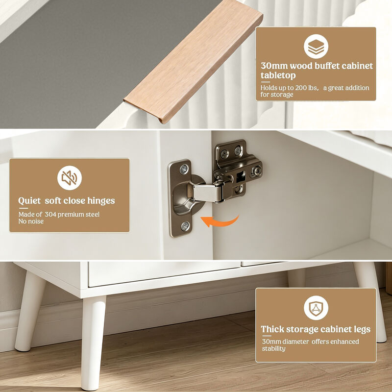 Lewurn Adjustable Shelves Storage Cabinet image number 3