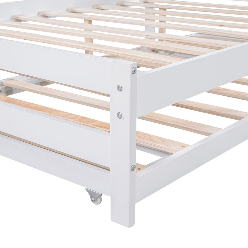 Merax Platform Bed with Adjustable Trundle