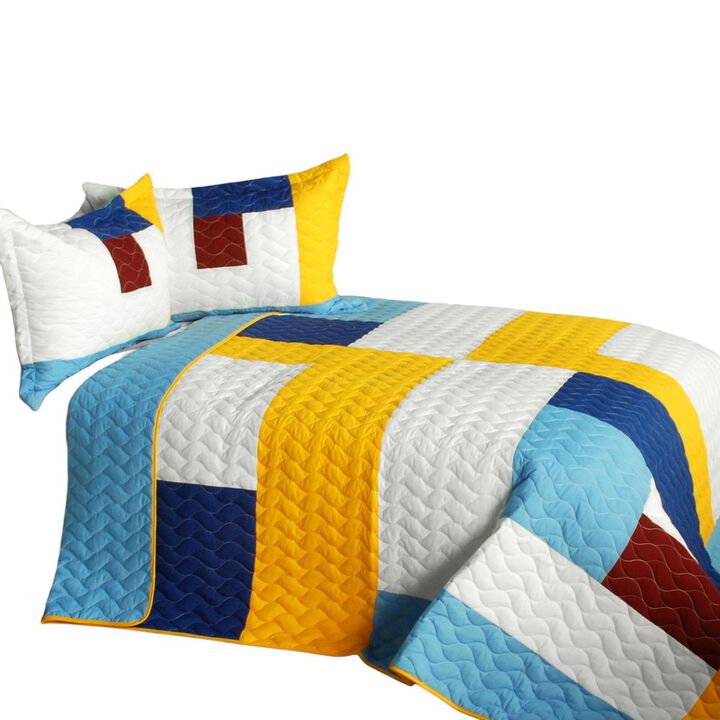 Vermicelli Quilted Geometric Quilt Set Timeless A Style for Full Beds