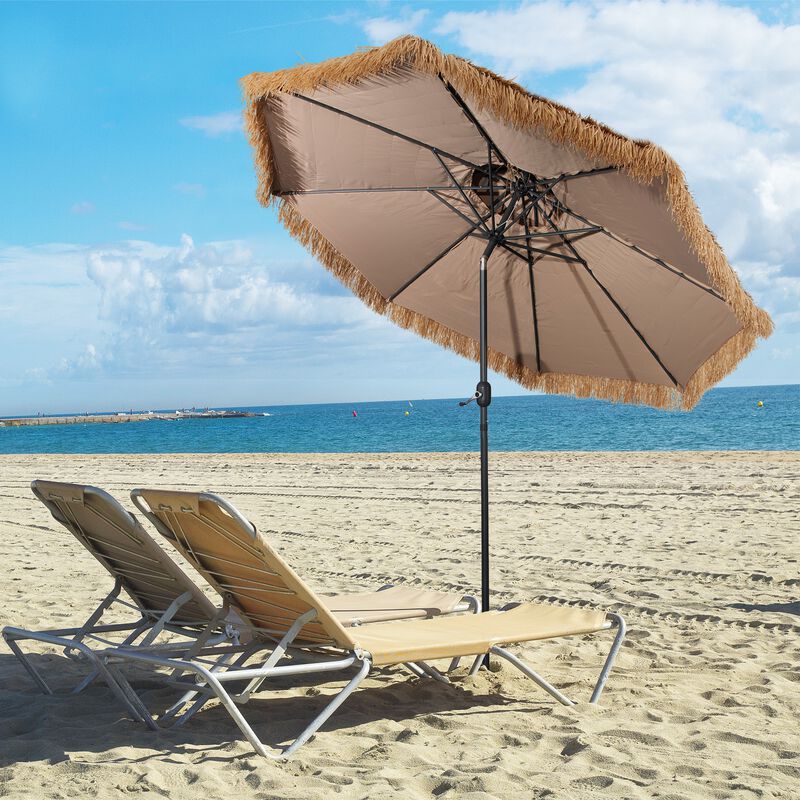 10 Feet Hawaiian Style Thatched Tiki Patio Umbrella for Beach and Poolside image number 5