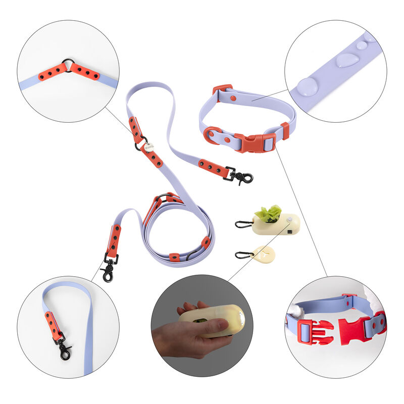 Luna  Adjustable 6-in-1 Waterproof Hands-Free Leash and Collar with LED Flashlight
