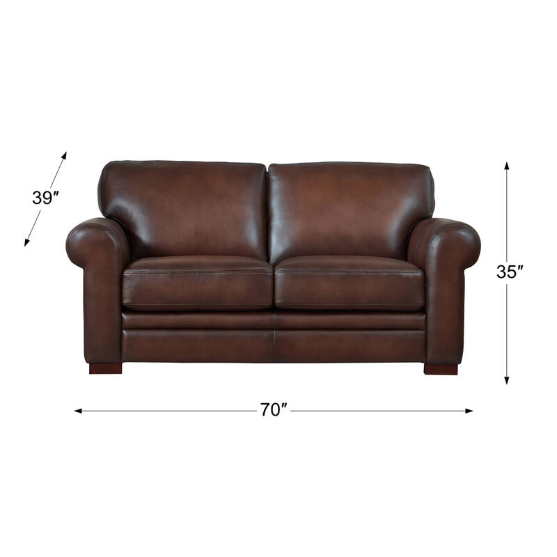 Brookfield Top Grain Leather Loveseat