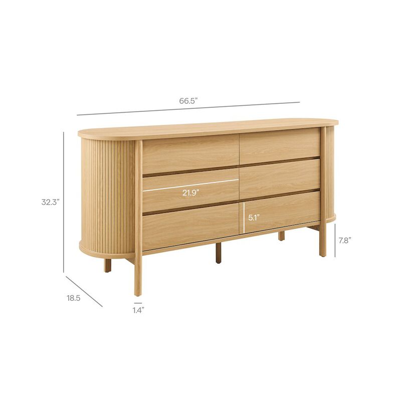 Cadence 6-Drawer Curved Dresser image number 1