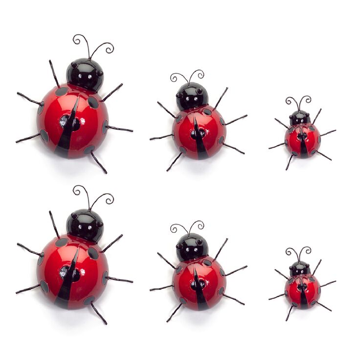 Wall-Mountable Ladybug Decorations (Set of 6) For Outdoor D&eacute;cor