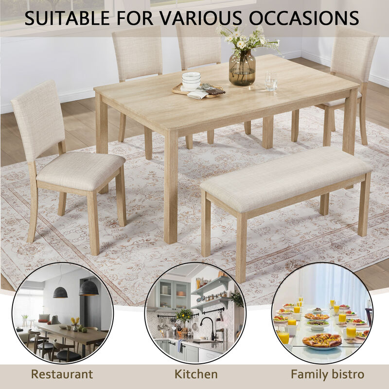 Baxles Modern Farmhouse 6‑Piece Dining Table Set image number 6