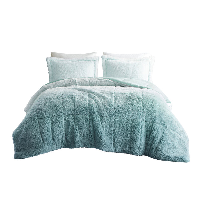 Gracie Mills Ethel Faux Fur Ombre Shag Comforter Set