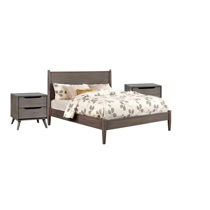 Bedroom Set in Wood &ndash; 3 Piece Set with 2 Nightstands