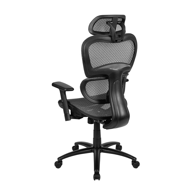 LO Ergonomic Mesh Office Chair with 2-to-1 Synchro-Tilt, Adjustable Headrest, Lumbar Support, and Adjustable Pivot Arms in Black image number 6