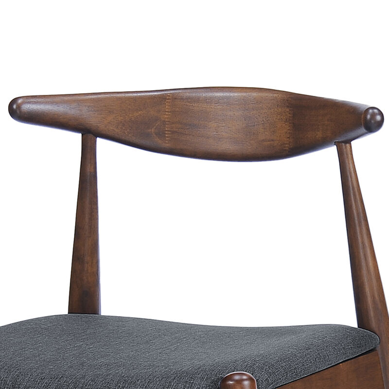 Merax Set of 2 Rubberwood Dining Chairs - Ergonomic Backrest with Thick Comfort Cushions, Solid Wood Kitchen Side Chairs