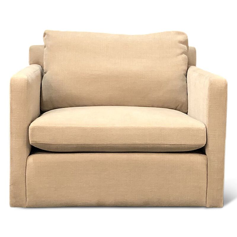 World Interiors Genova Accent Chair in Oat Chenille Fabric image number 0