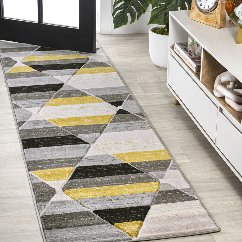 Kehoe Retro Diamonds Geometric Area Rug