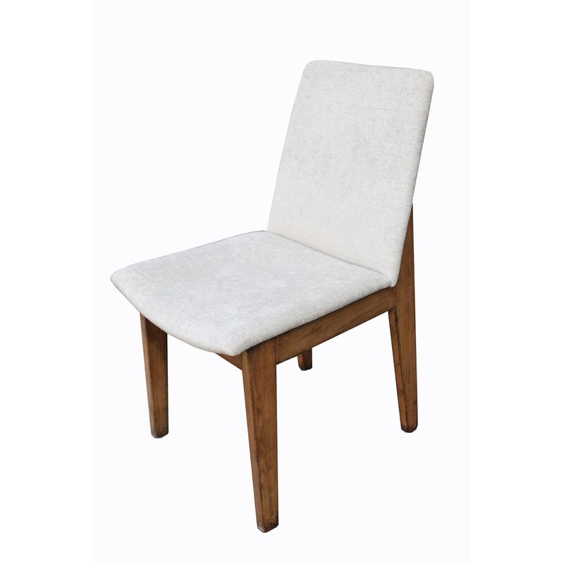 Kuro Dining Side Chair Set of 2, Tapered Legs, Reclaimed Wood, White - Benzara