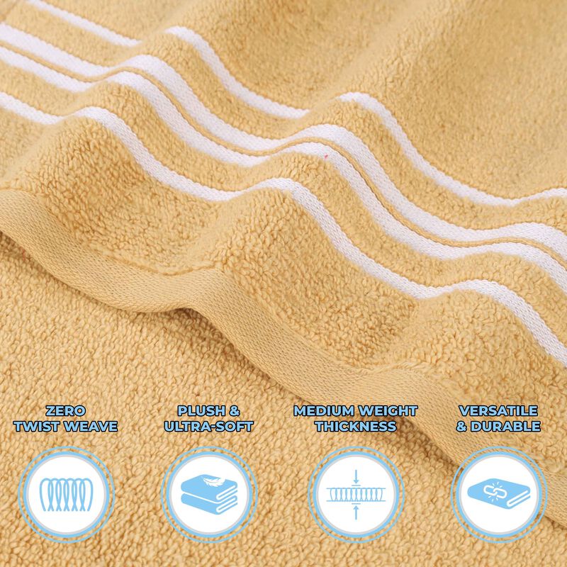 6 Piece Zero Twist Cotton Hand Towel Set, Solid and Floral Patterns image number 2