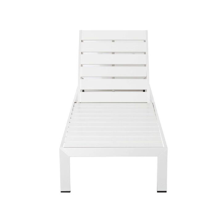 Pangea Home Joseph-Lounger Whtwht In Aluminum, Polyresin