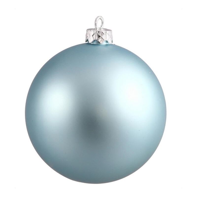 Vickerman 3" Plastic Ball Ornaments in Matte Baby Blue (Set of 12) image number 0