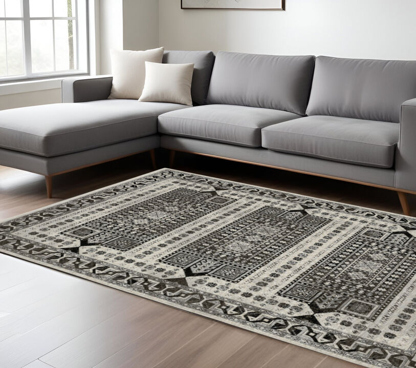 HomeRoots Oriental Area Rug With Fringe