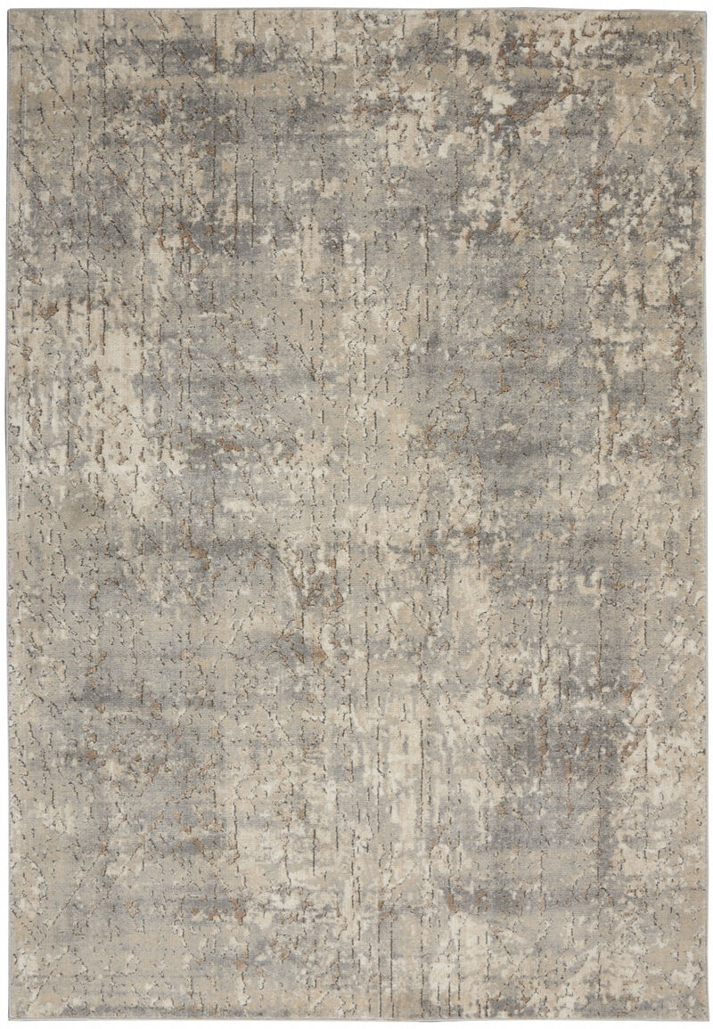 4 X 6 Beige And grey Abstract Power Loom Non Skid Area Rug image number 0