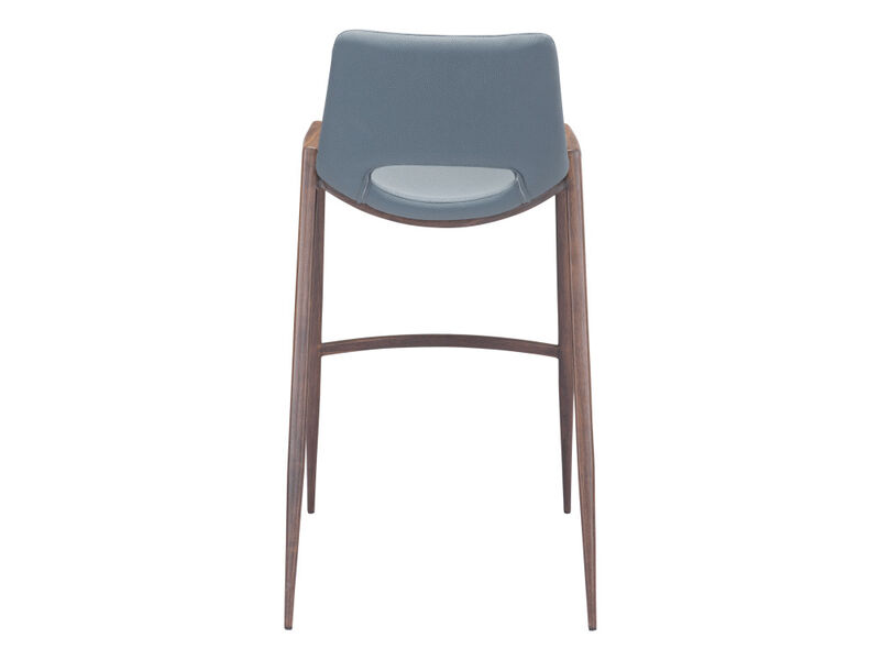 Desi Barstool (Set of 2) Azure Gray & Walnut