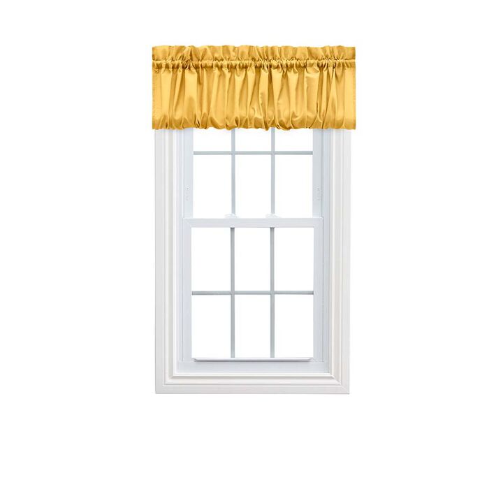 Ellis Stacey 1.5" Rod Pocket High Quality Fabric Solid Color Window Balloon Valance 60"x15" Yellow