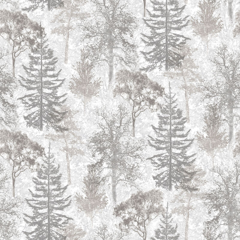 Evergreen Trees Silver Grey Wallpaper 7311 image number 0
