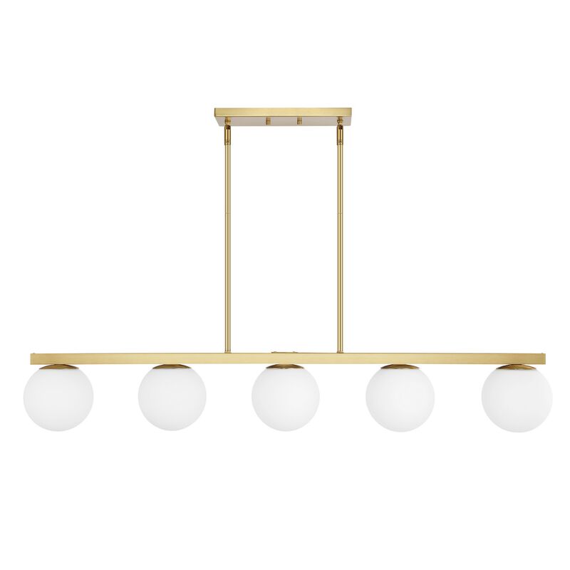 Luca Parisian Modern Glam Iron Globe Linear LED Pendant