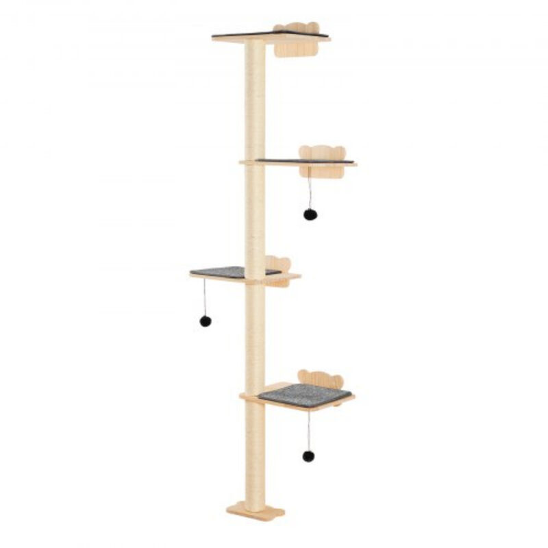 Wall Mounted Cat Shelves Tree with Platform Tree-Shaped Cat Furniture Set