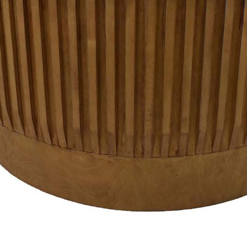 Modern Storage Coffee Table, 31 Inch Round Lift Top, Dark Brown Wood