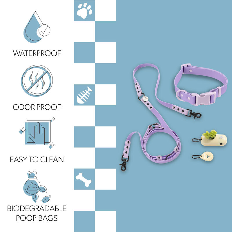 Luna Adjustable 6-in-1 Waterproof Hands-Free Leash and Collar with LED Flashlight
