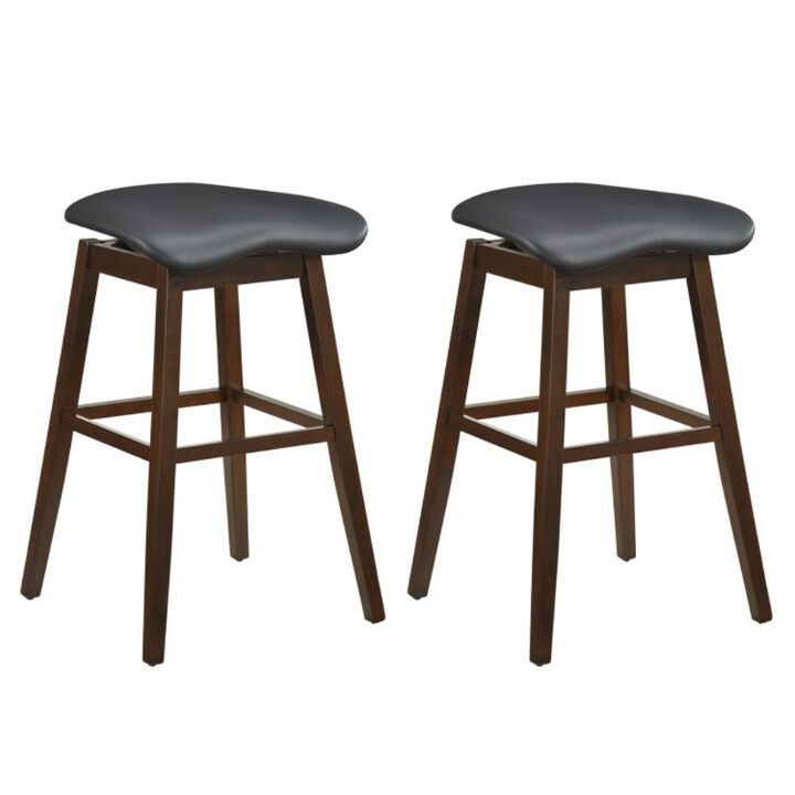 Hivvago Swivel Bar Stools Set of 2 with Padded Contoured Seat and Footrest