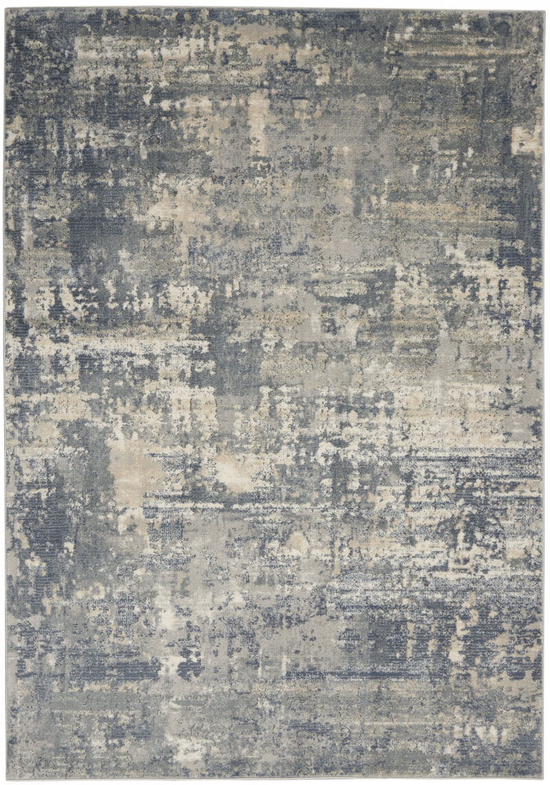 4 X 6 grey And Beige Abstract Power Loom Non Skid Area Rug image number 0