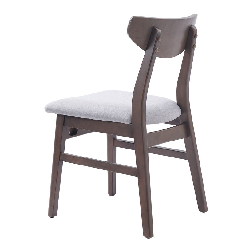 Whisen 2-Piece 19.8inch Upholstered Dining Chairs, Solid Rubber Wood Mid-Century Modern for Living Room Kitchen image number 7